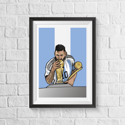 Lionel Messi World Cup Winner Argentina Print