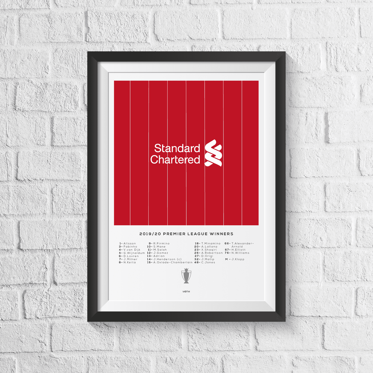 Liverpool 2019/20 Premier League Winners Print