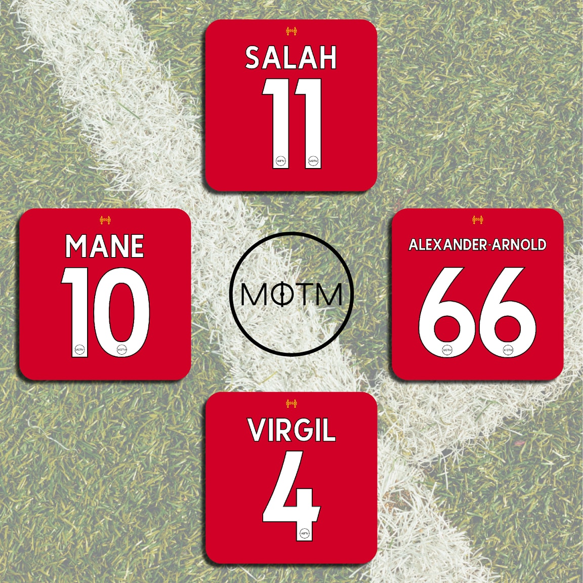 Liverpool 2020 Premier League Champions Football Coasters - Set of 4 - Man of The Match Football