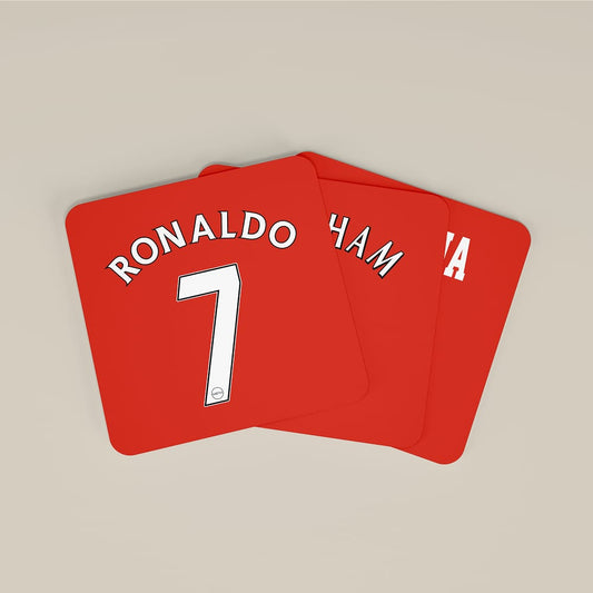 Manchester United Legends 7s Football Coasters - Set of 4 - Man of The Match Football