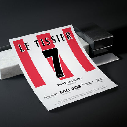 Matt Le Tissier Southampton Legend Stats Print - Man of The Match Football