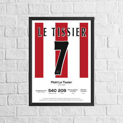 Matt Le Tissier Legend Stats Print