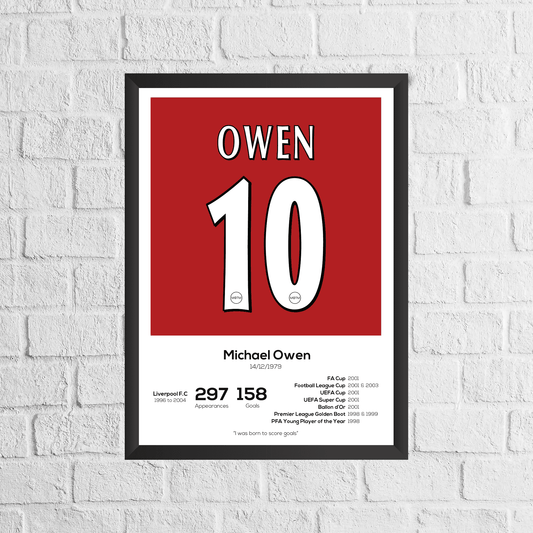 Michael Owen Legend Stats Print