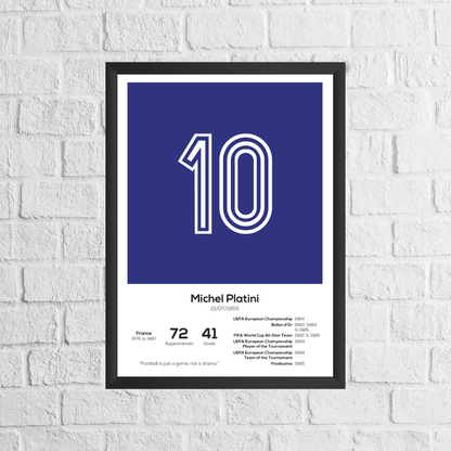 Michel Platini France Legend Stats Print