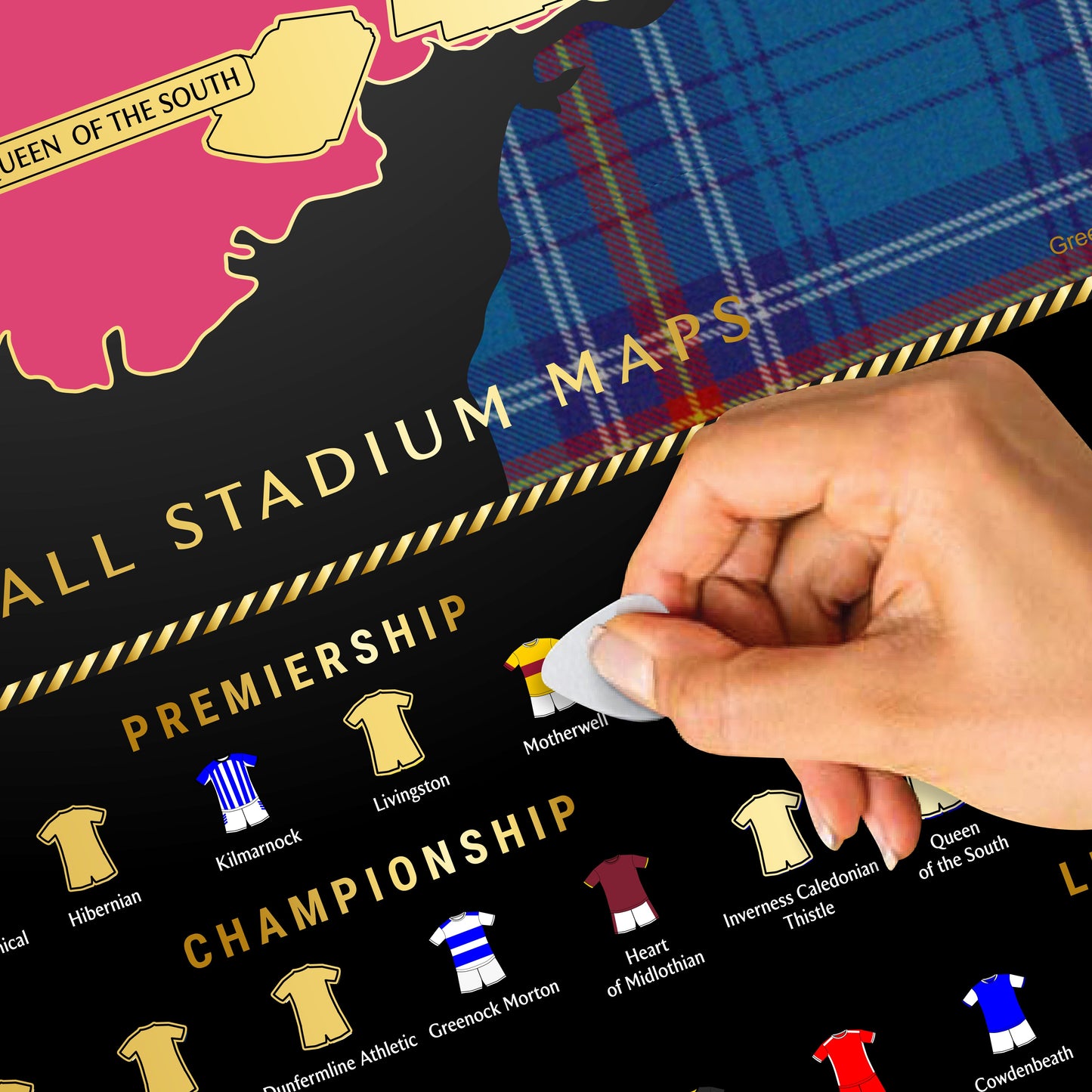 Scotland Football Stadium Scratch-Off Map