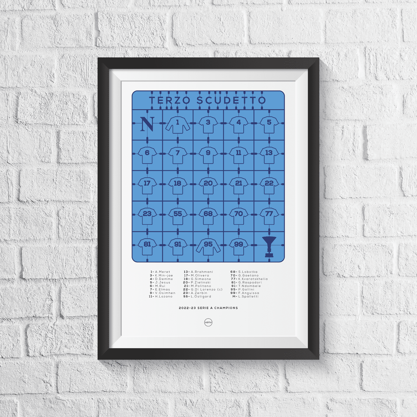 Napoli Terzo Scudetto Serie A 2022-23 Winners Print