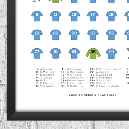 Napoli 2022/23 Serie A Winners Season Squad Print