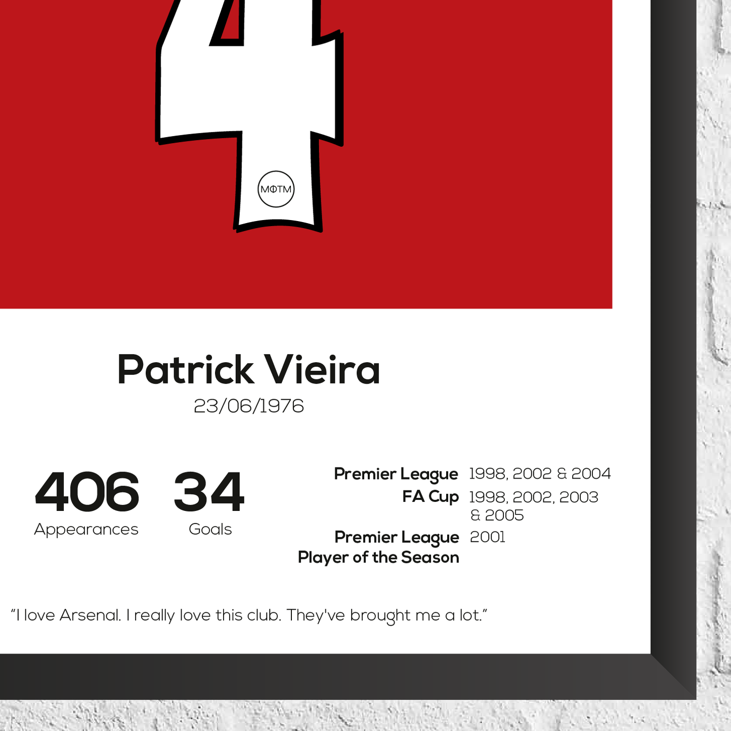 Patrick Vieira Legend Stats Print