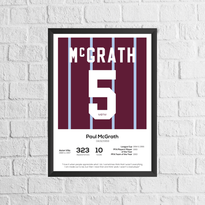 Paul McGrath Legend Stats Print