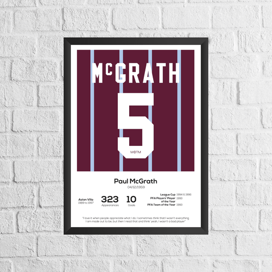 Paul McGrath Legend Stats Print