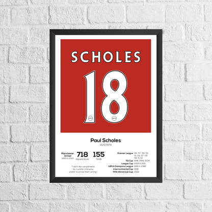 Paul Scholes Legend Stats Print