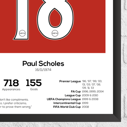 Paul Scholes Legend Stats Print
