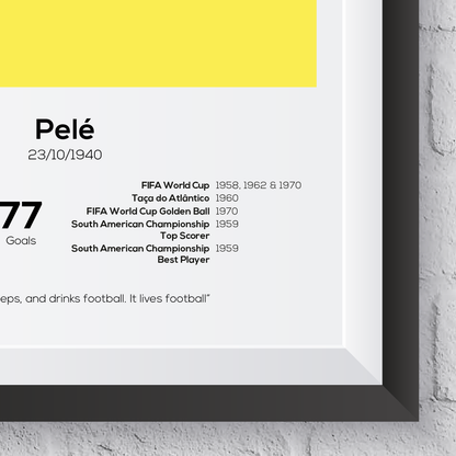 Pele Brazil Legend Stats Print