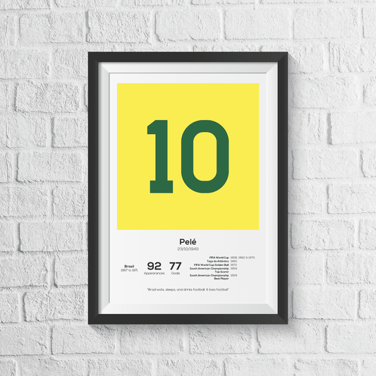 Pele Brazil Legend Stats Print