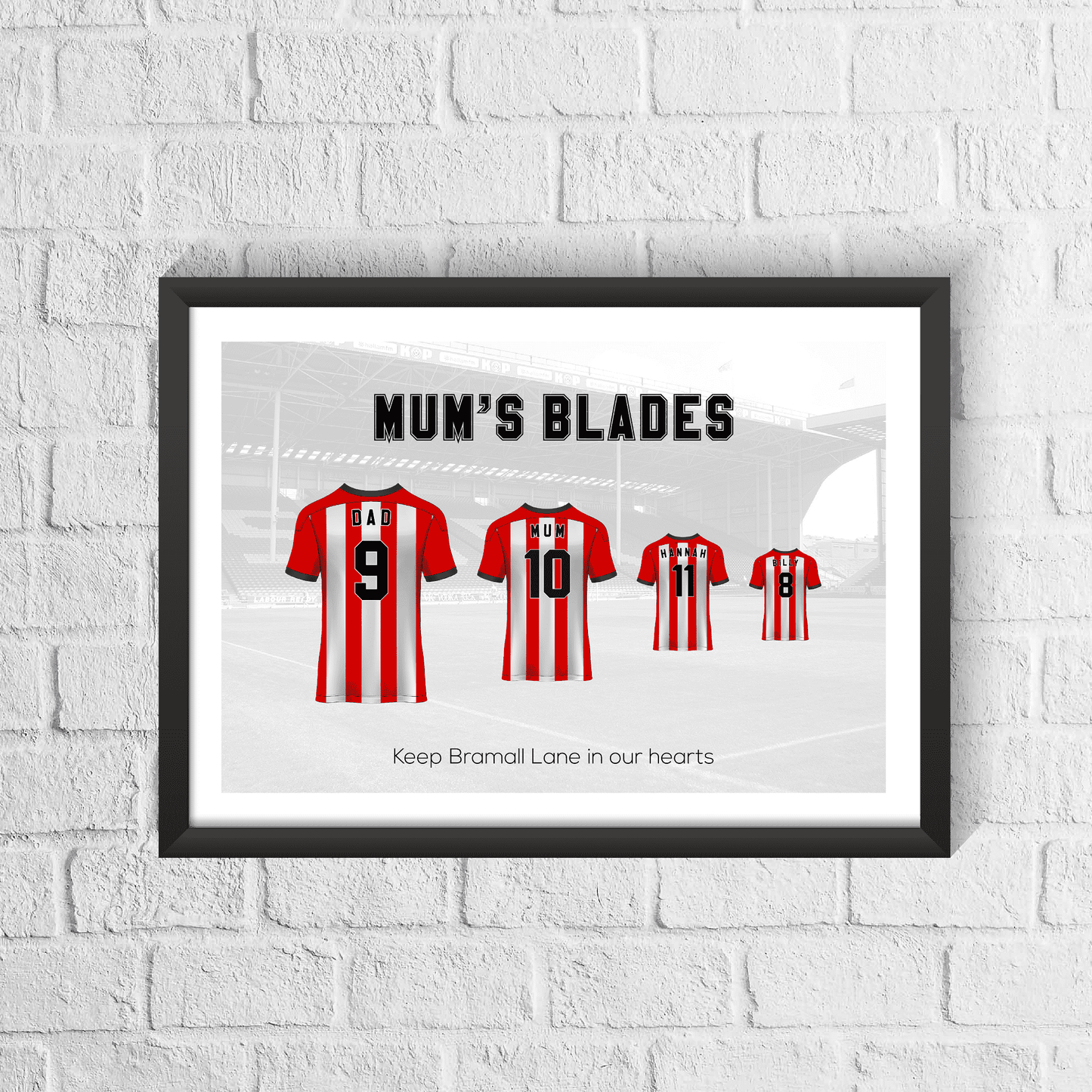 Personalised Sheffield United Family Print