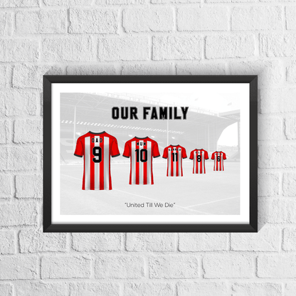 Personalised Sheffield United Family Print