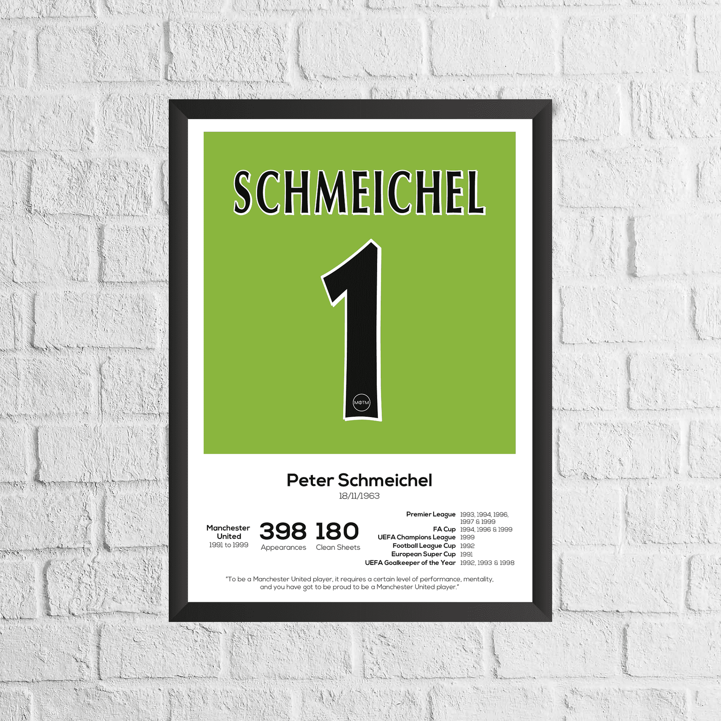 Peter Schmeichel Legend Stats Print