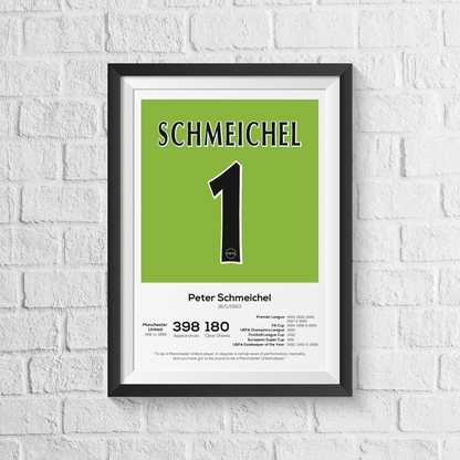 Peter Schmeichel Manchester United Legend Stats Print