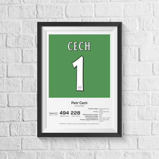 Petr Cech Chelsea Legend Stats Print