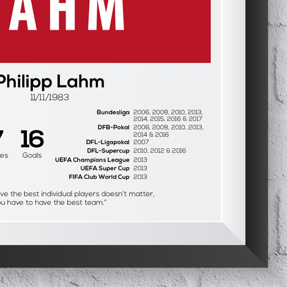 Philipp Lahm Bayern Munich Legend Stats Print