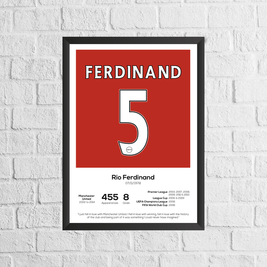 Rio Ferdinand Legend Stats Print