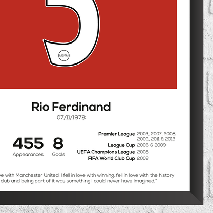 Rio Ferdinand Legend Stats Print