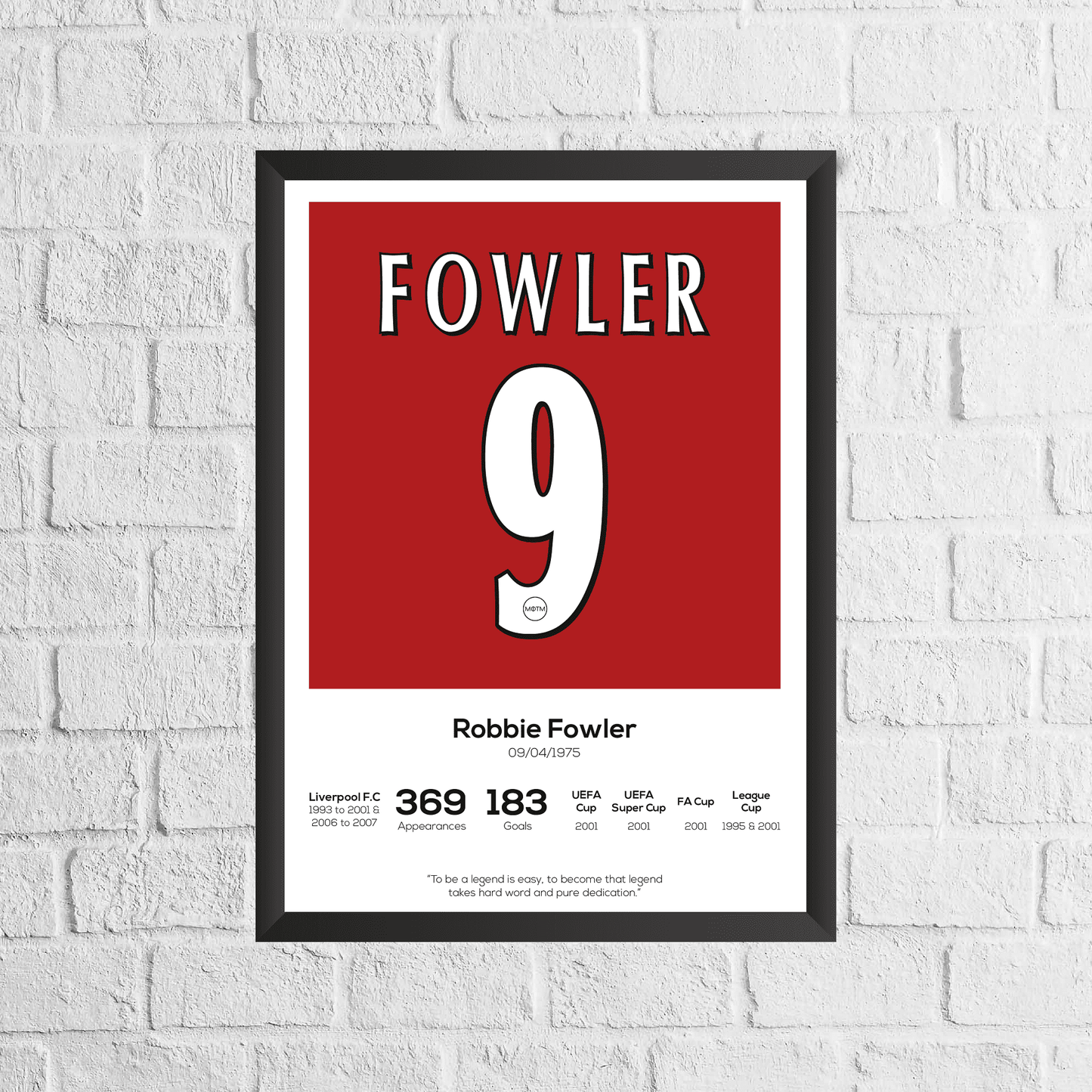 Robbie Fowler Legend Stats Print