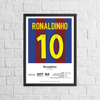 Ronaldinho Legend Stats Print
