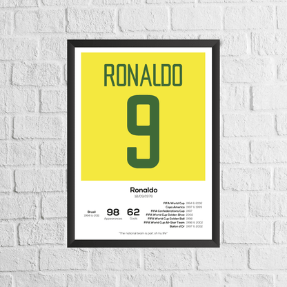 Ronaldo R9 Brazil Legend Stats Print
