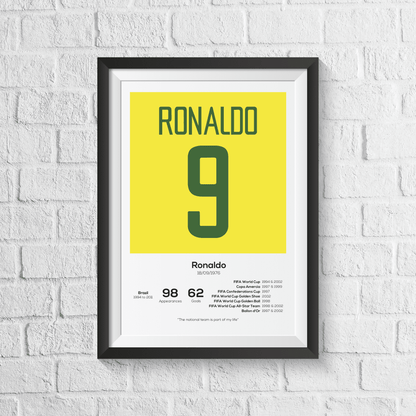 Ronaldo R9 Brazil Legend Stats Print