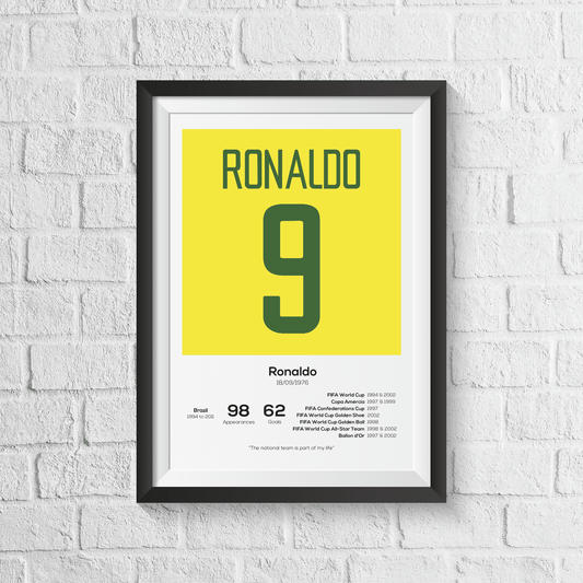 Ronaldo R9 Brazil Legend Stats Print