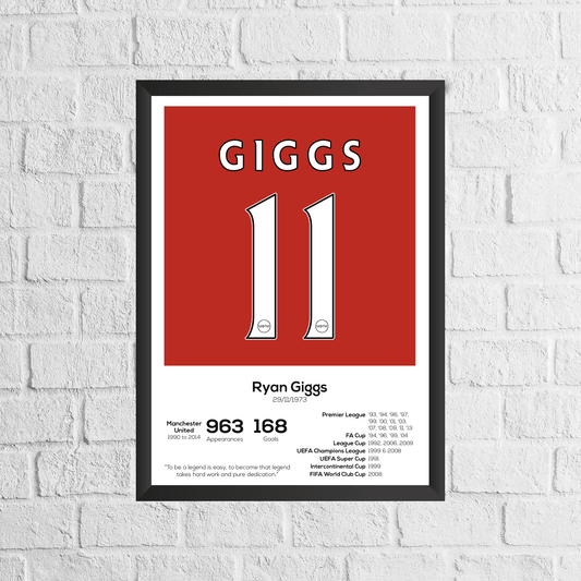 Ryan Giggs Legend Stats Print