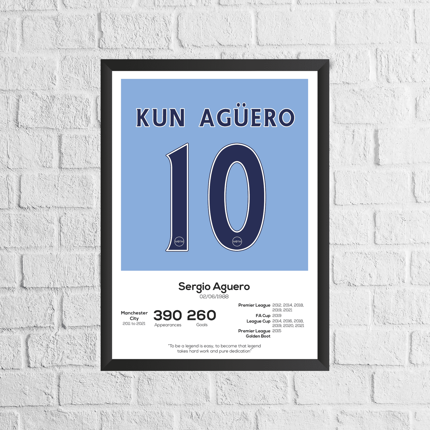 Sergio Aguero Legend Stats Print