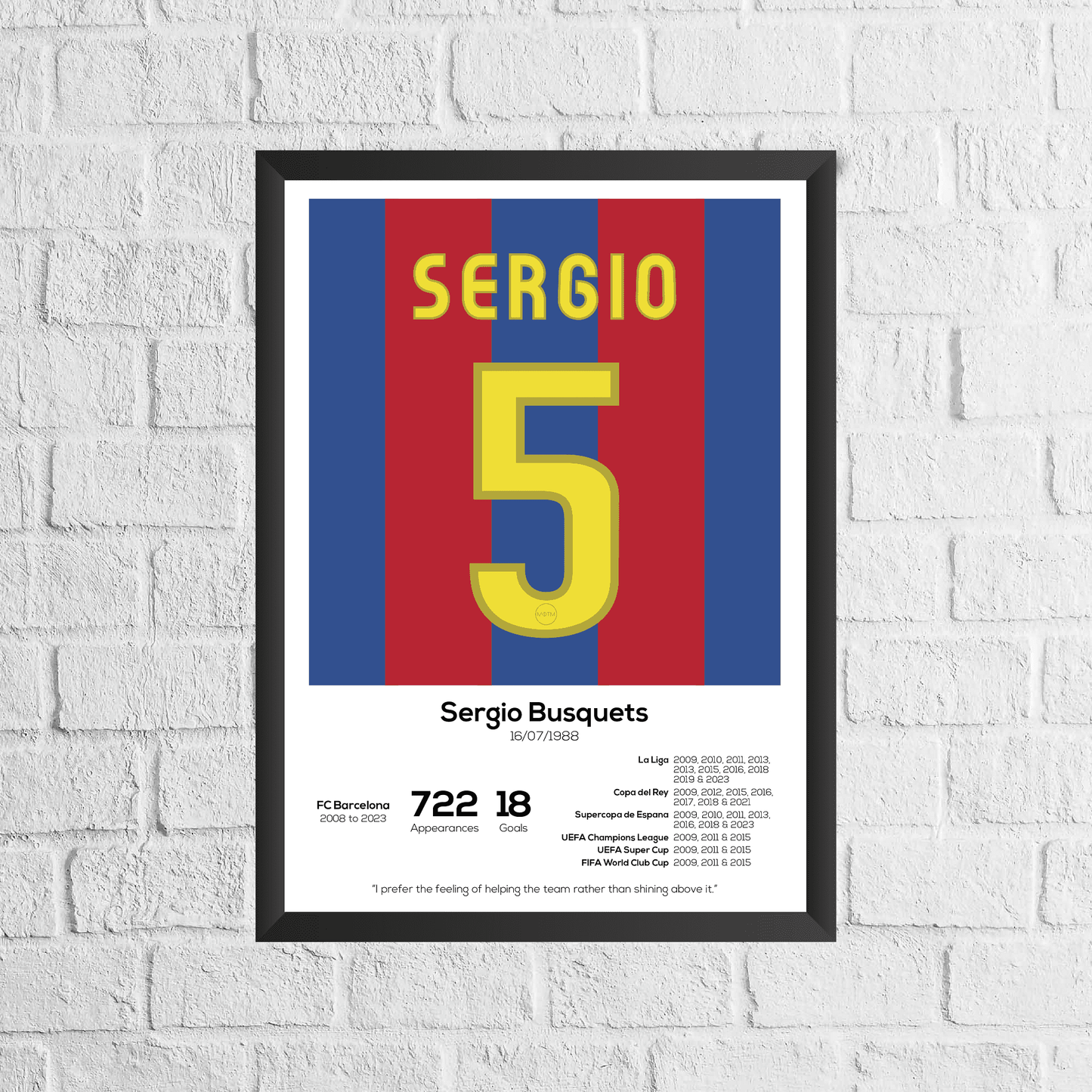 Sergio Busquets Legend Stats Print