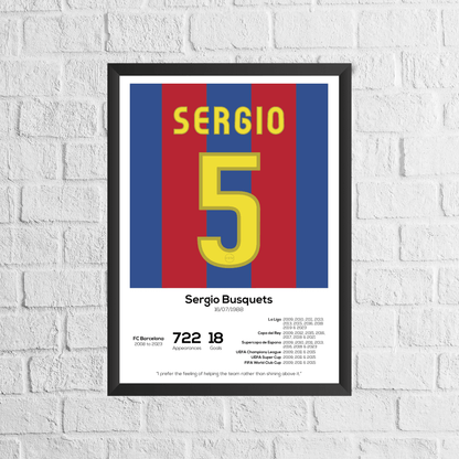 Sergio Busquets Legend Stats Print