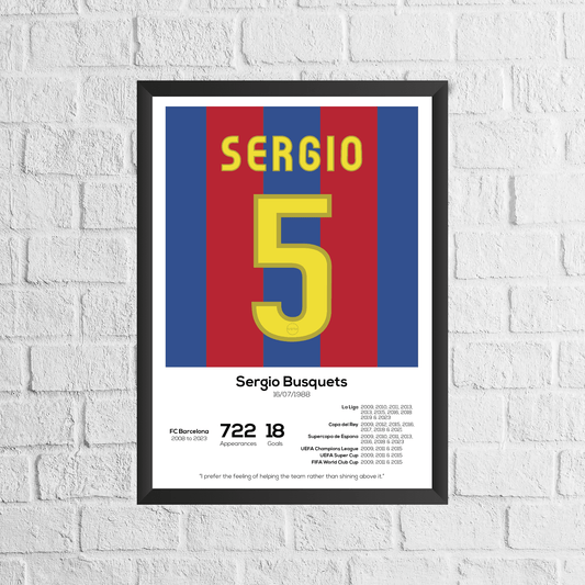 Sergio Busquets Legend Stats Print