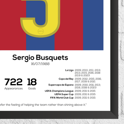 Sergio Busquets Legend Stats Print