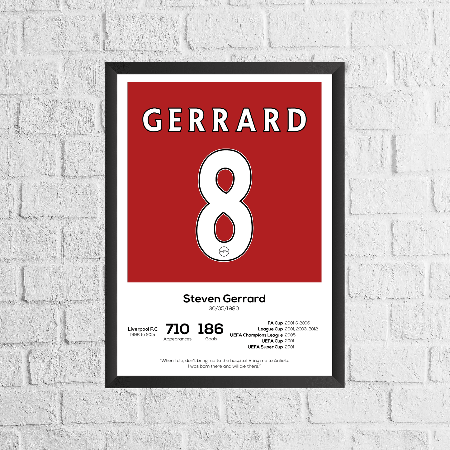 Steven Gerrard Legend Stats Print
