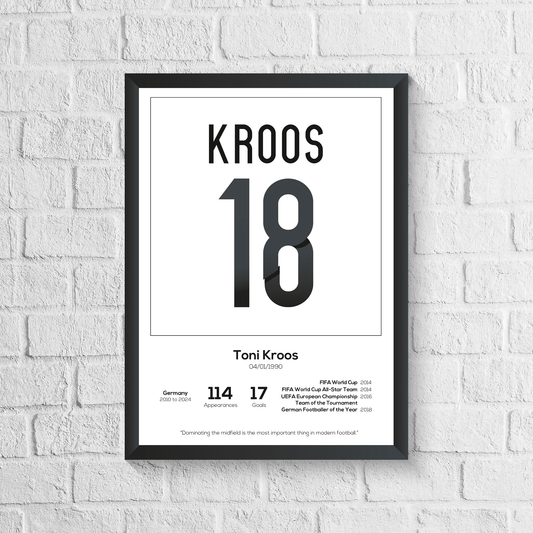 Toni Kroos Germany Legend Stats Print