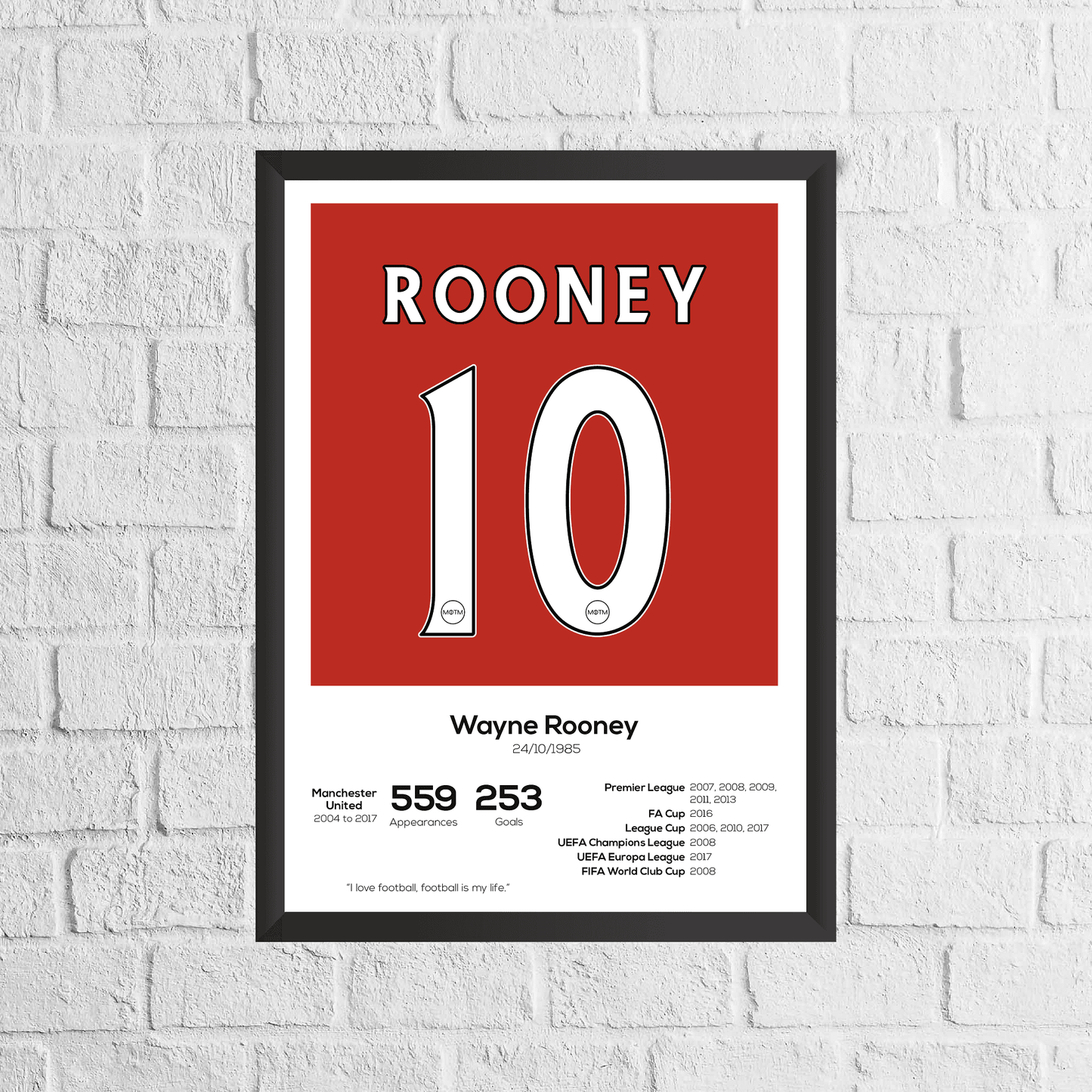Wayne Rooney Legend Stats Print