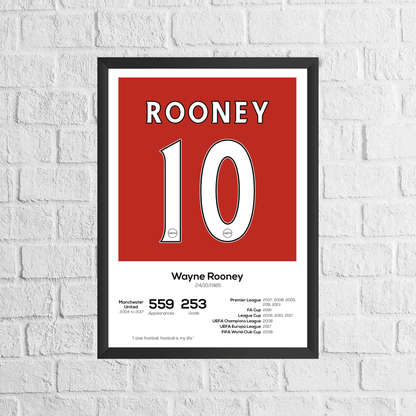 Wayne Rooney Legend Stats Print