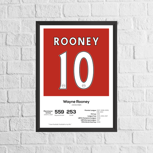 Wayne Rooney Legend Stats Print