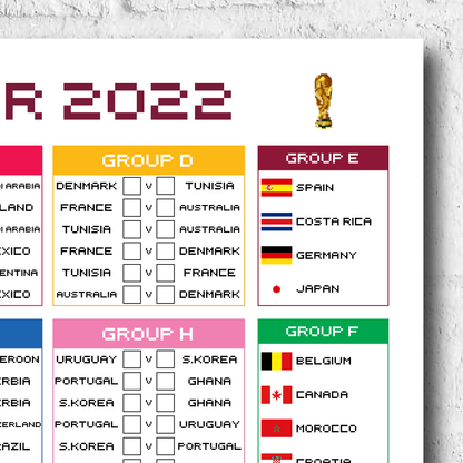 Retro Qatar 2022 World Cup Wall Chart - Man of The Match Football