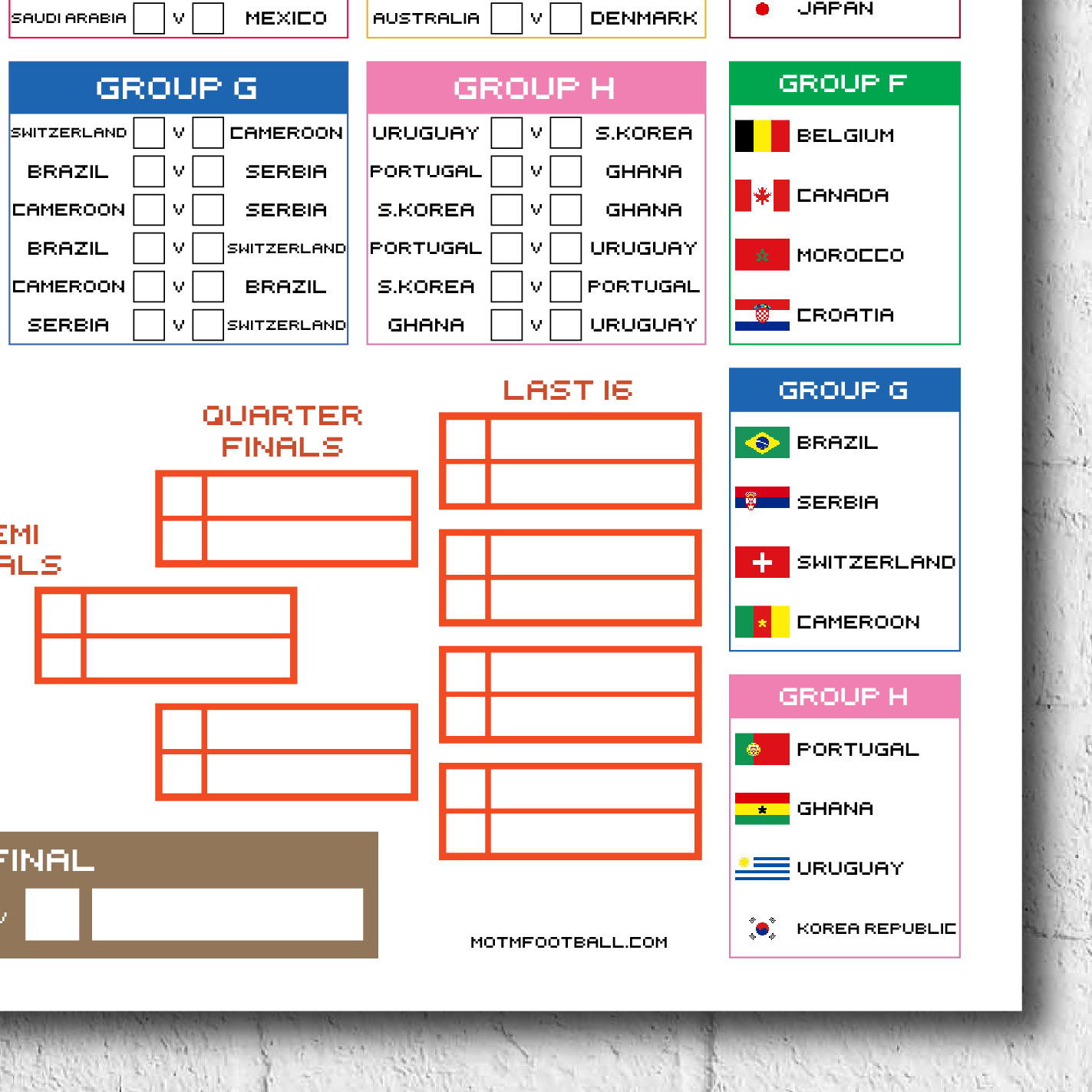 Retro Qatar 2022 World Cup Wall Chart - Man of The Match Football