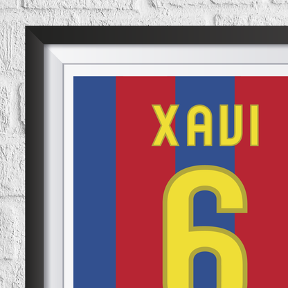 Xavi FC Barcelona Legend Stats Print