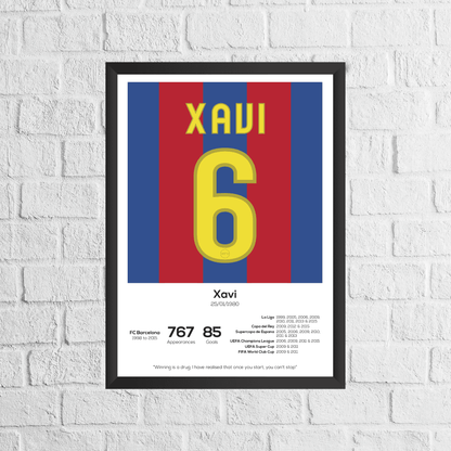 Xavi Legend Stats Print