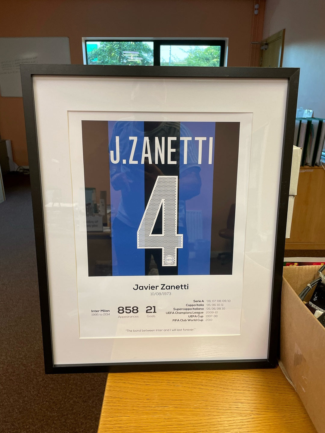 Javier Zanetti Inter Milan Legend Stats Print - Man of The Match Football