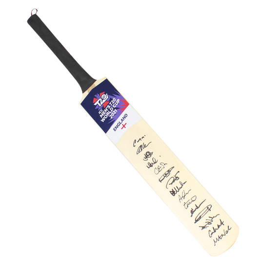 England Team Signed 2021 ICC World Twenty20 Cricket Bat