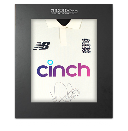 Joe Root Front Signed White England Test Cricket Shirt In Deluxe Packaging