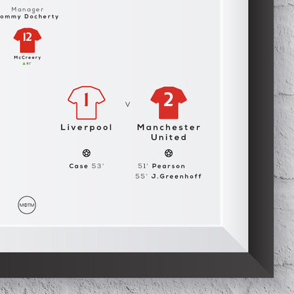 Manchester United vs Liverpool 1977 FA Cup Final Print - Man of The Match Football